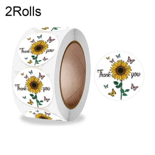 2 Rolls Animal Decoration Envelope Sealing Sticker Thank You  Label