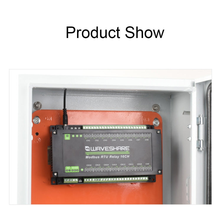 Waveshare 24921 Modbus RTU 16-Ch Relay Module, RS485 Interface, With Multiple Isolation Protection Circuits