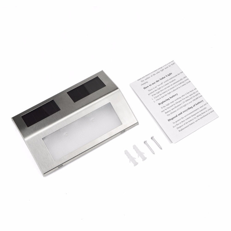 2 LEDs Solar Powered Light Sensor Control IP44 Waterproof LED Wall Lamp Outdoor Patio Yard Pathway Garden Stairs Step Night Security Lighting