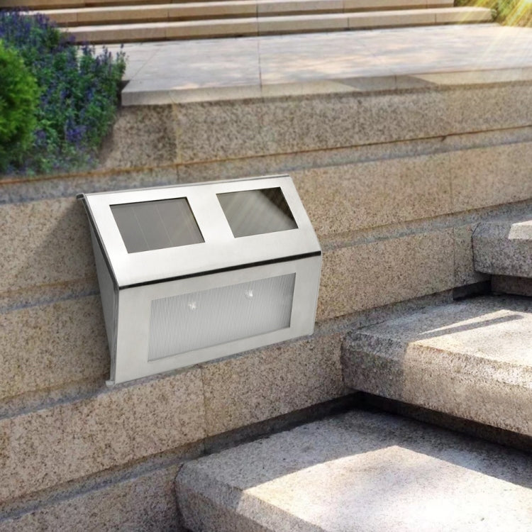 2 LEDs Solar Powered Light Sensor Control IP44 Waterproof LED Wall Lamp Outdoor Patio Yard Pathway Garden Stairs Step Night Security Lighting