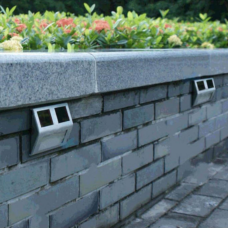 2 LEDs Solar Powered Light Sensor Control IP44 Waterproof LED Wall Lamp Outdoor Patio Yard Pathway Garden Stairs Step Night Security Lighting