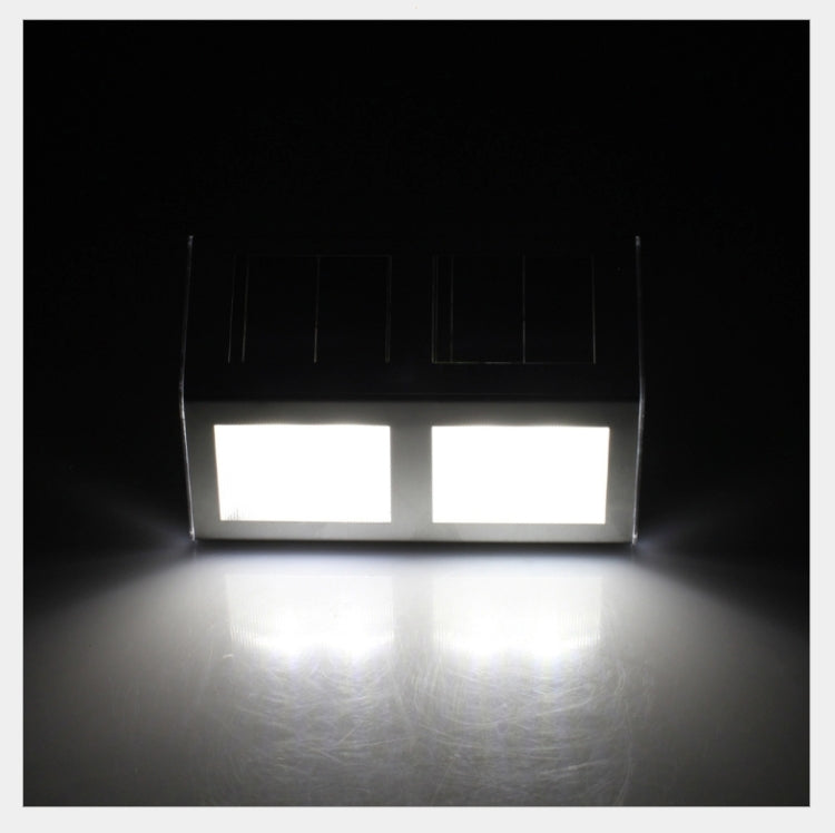 2 LEDs Solar Powered Light Sensor Control IP44 Waterproof LED Wall Lamp Outdoor Patio Yard Pathway Garden Stairs Step Night Security Lighting