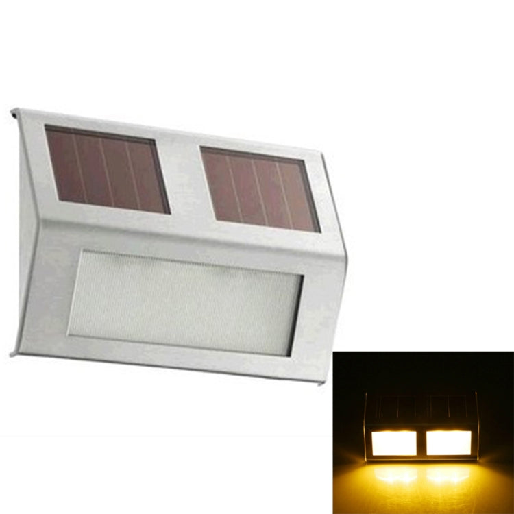 2 LEDs Solar Powered Light Sensor Control IP44 Waterproof LED Wall Lamp Outdoor Patio Yard Pathway Garden Stairs Step Night Security Lighting