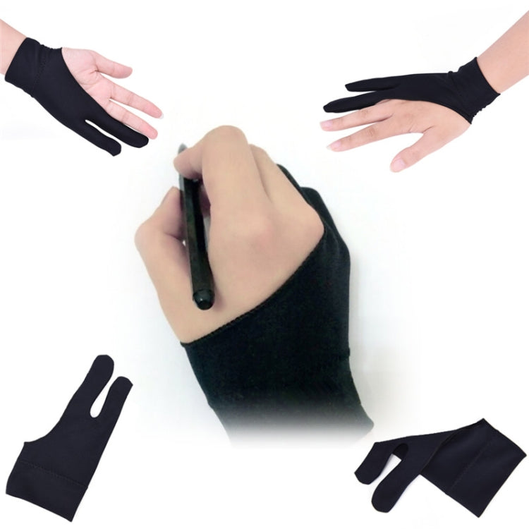 2 Finger Anti-fouling Drawing Glove for Graphics Drawing Tablet, Both for Right and Left Hand