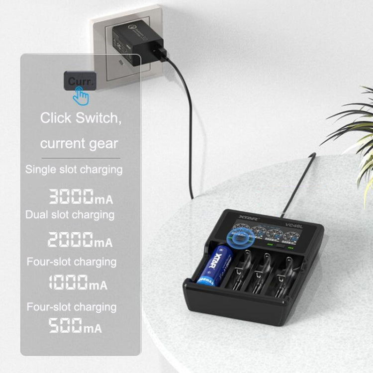 XTAR 4-Slot Bright Flashlight Lithium Battery Charger, Model: VC4SL