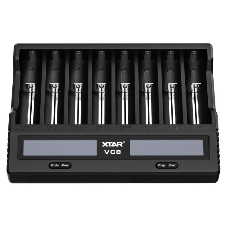 XTAR 8-Slot Battery Charger LCD Display Charger QC3.0 Type C Fast Charger for 21700 / 18650 Battery