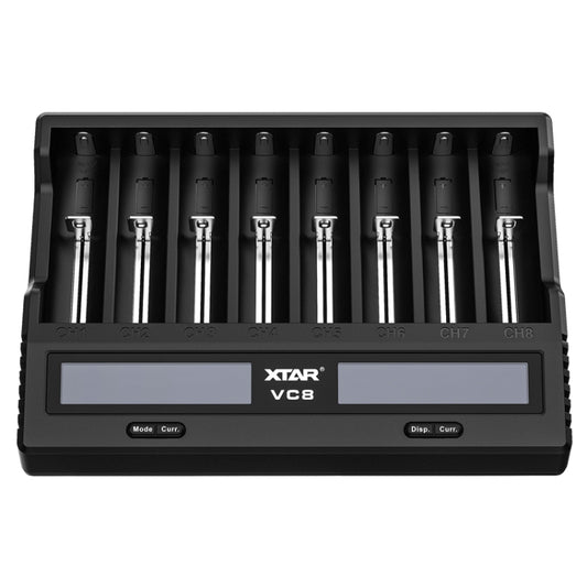 XTAR 8-Slot Battery Charger LCD Display Charger QC3.0 Type C Fast Charger for 21700 / 18650 Battery