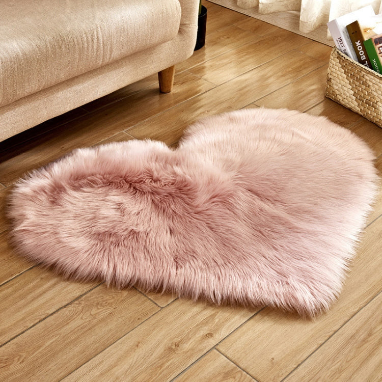 Love Heart Rugs Artificial Wool Sheepskin Hairy Carpet Faux Floor Mat Fur Plain Fluffy Soft Area Rug Tapetes
