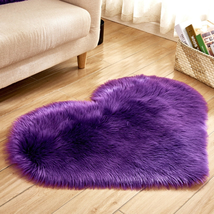 Love Heart Rugs Artificial Wool Sheepskin Hairy Carpet Faux Floor Mat Fur Plain Fluffy Soft Area Rug Tapetes