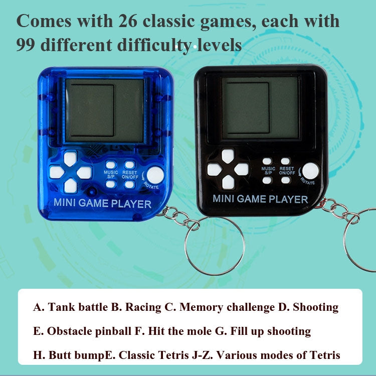4 PCS Handheld Mini Game Console Toy Classic Brick Game Console with Keychain
