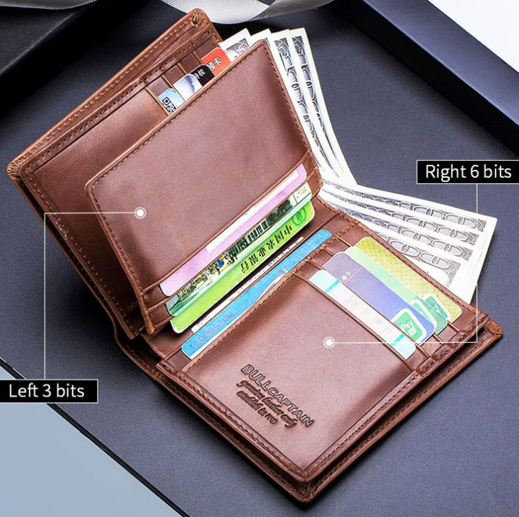 BUFF CAPTAIN 027 Men Short Anti-Theft Wallet Leather Multi-Card Thicken Wallet