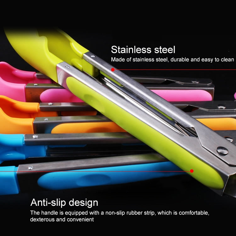 Kitchen Silicone Cooking Salad Stainless Steel Handle Food Clip