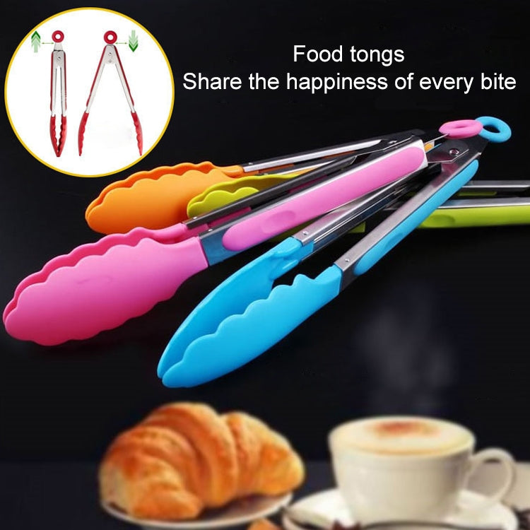 Kitchen Silicone Cooking Salad Stainless Steel Handle Food Clip