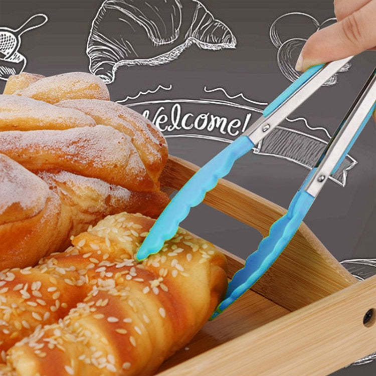 Kitchen Silicone Cooking Salad Stainless Steel Handle Food Clip