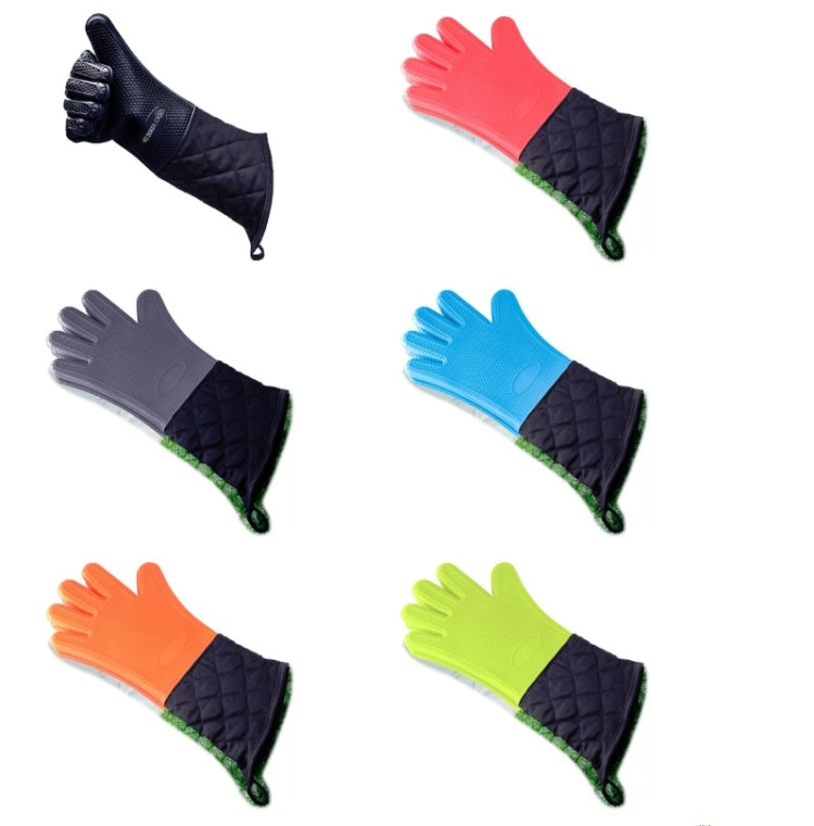 Extended Silicone Non-slip Gloves Resistant To High Temperatures Insulated Microwave Ovens Anti-scalding Gloves