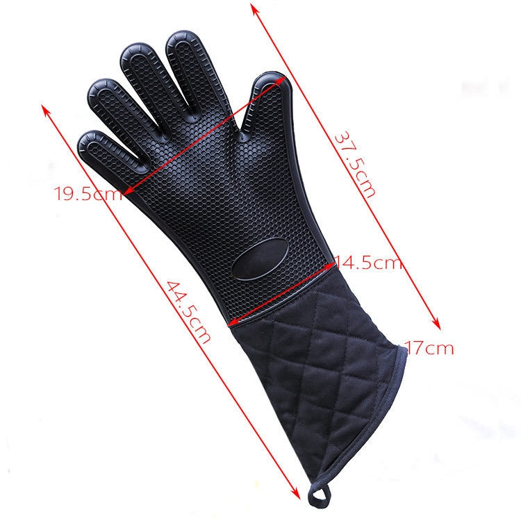 Extended Silicone Non-slip Gloves Resistant To High Temperatures Insulated Microwave Ovens Anti-scalding Gloves