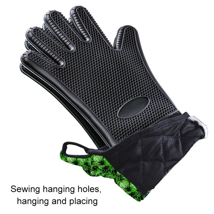 Extended Silicone Non-slip Gloves Resistant To High Temperatures Insulated Microwave Ovens Anti-scalding Gloves