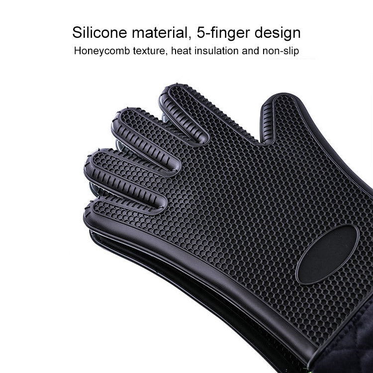 Extended Silicone Non-slip Gloves Resistant To High Temperatures Insulated Microwave Ovens Anti-scalding Gloves