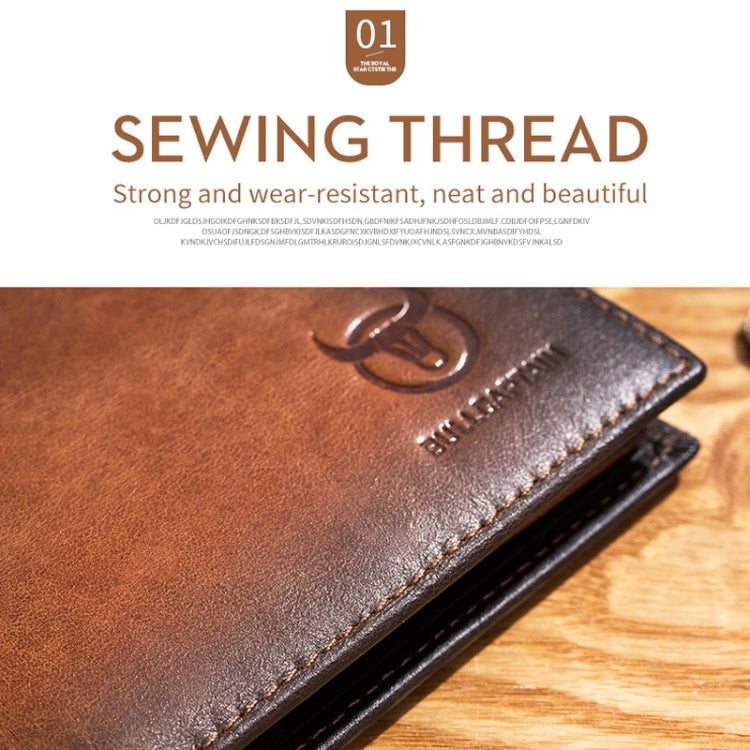 BUFF CAPTAIN 05 Men Leather Short Wallet Anti-Theft Brush Multi-Card Bit First-Layer Soft Cowhide Wallet