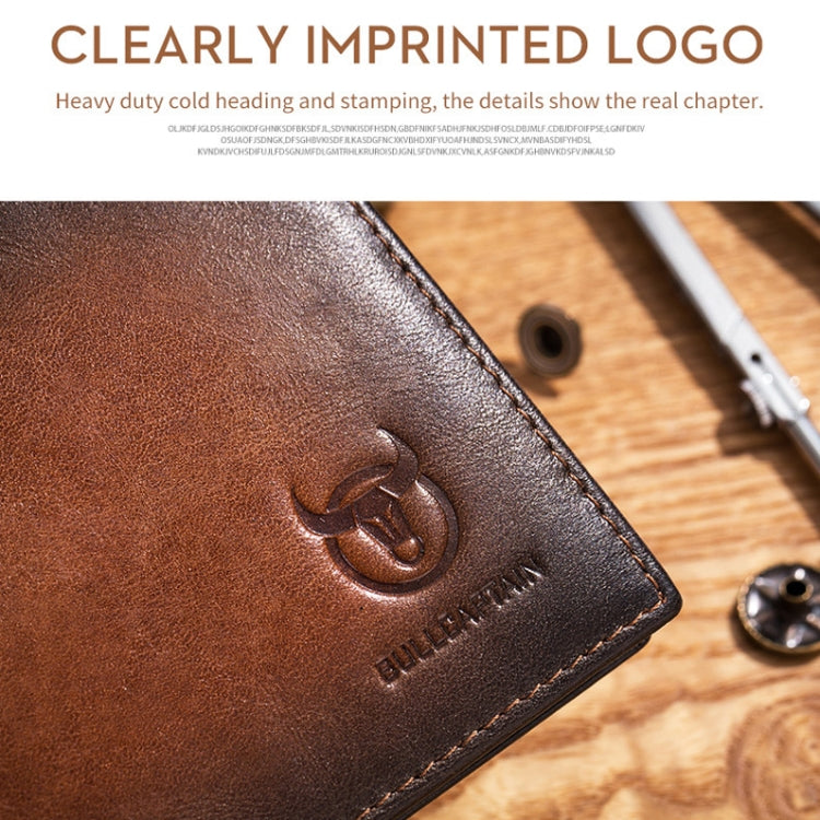 BUFF CAPTAIN 05 Men Leather Short Wallet Anti-Theft Brush Multi-Card Bit First-Layer Soft Cowhide Wallet