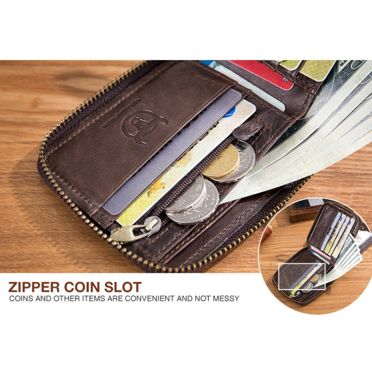 BUFF CAPTAIN 025 Leather Short Horizontal First-Layer Cowhide Wallet Multi-Function Card Tap Wallet