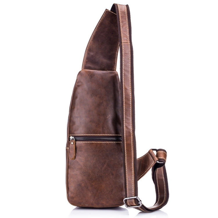 BULL CAPTAIN 019 Retro Men Leather Crossbody Shoulder Bag First-Layer Cowhide Chest Bag, Colour: Black + Buckle