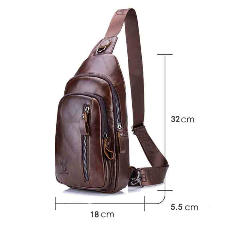 BUFF CAPTAIN 100 Men Leather Crossbody Shoulder Bag First-Layer Cowhide Multi-Function Sports Casual Chest Bag