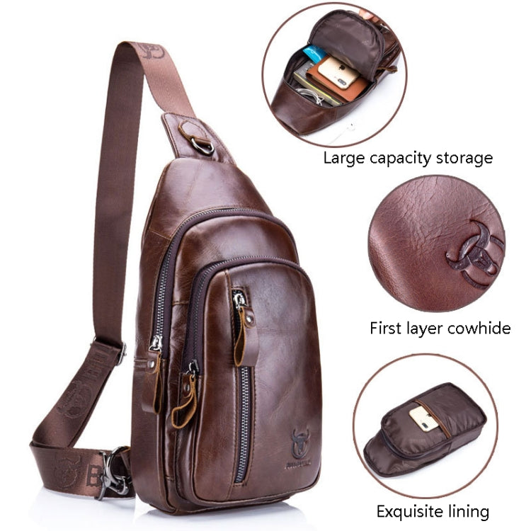 BUFF CAPTAIN 100 Men Leather Crossbody Shoulder Bag First-Layer Cowhide Multi-Function Sports Casual Chest Bag