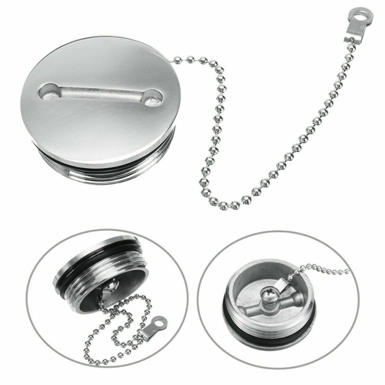 38mm Stainless Steel Boat Deck Fill Filler Replacement Cap + Chain Boat Replacement Accessories