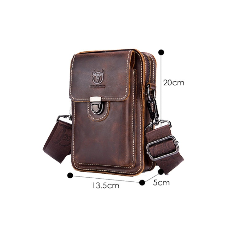 BUFF CAPTAIN 075 Men Belt Mobile Phone Waist Bag First-Layer Cowhide Multi-Function Diagonal Bag