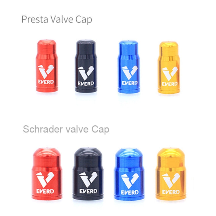 10 PCS EVERD ZH419 Mountain Road Bike Aluminum Alloy Air Mouth Cap Car Tire Dust Door Cover, Colour: Presta (Black)