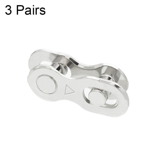 3 Pairs 6/7/8 Speed (Silver) ZH405 Mountain Road Bicycle Chain Magic Buckle Chain Quick Release Buckle