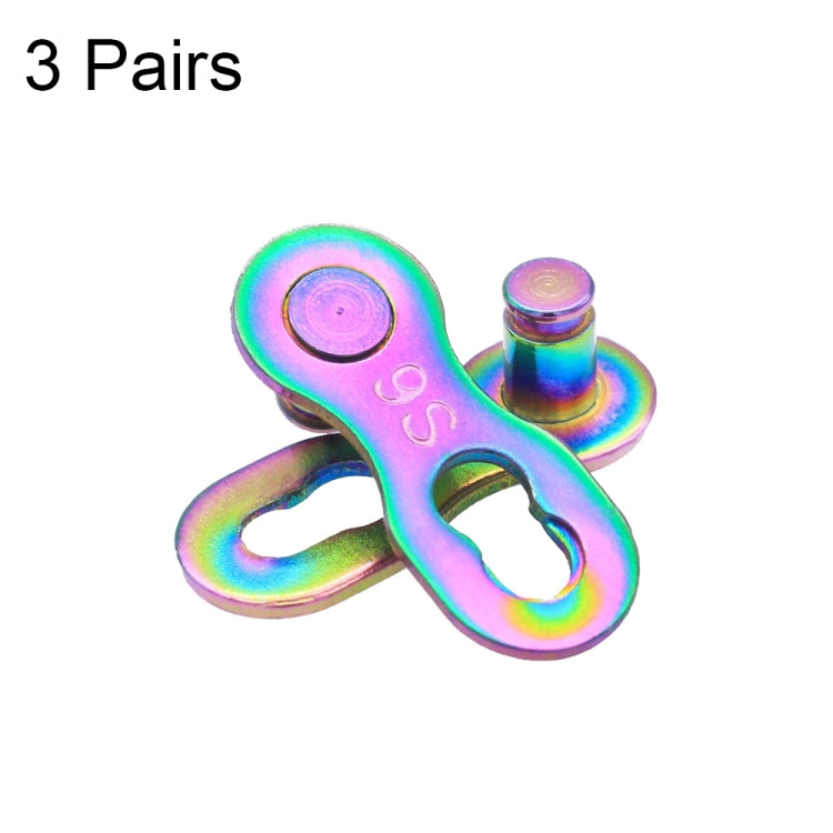 3 Pairs 6/7/8 Speed (Silver) ZH405 Mountain Road Bicycle Chain Magic Buckle Chain Quick Release Buckle