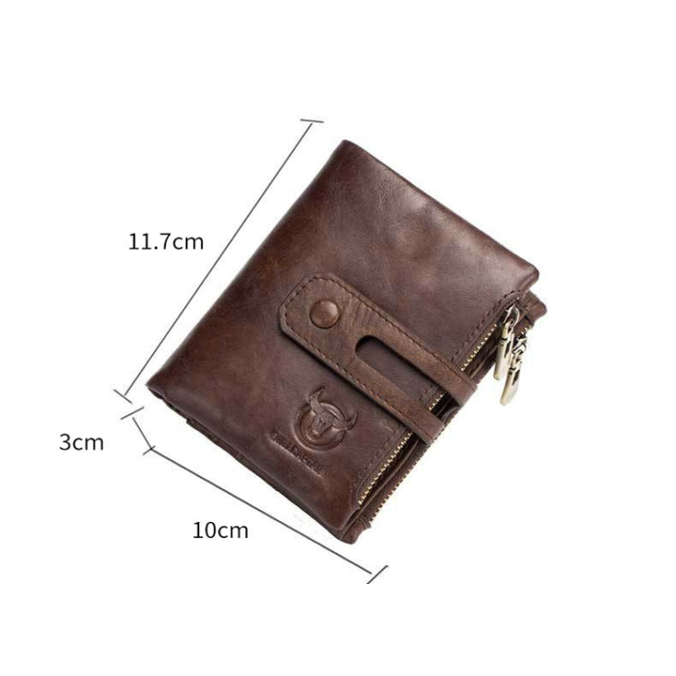 BUFF CAPTAIN 021 Leather Men Vertical Wallet Short Multi-Function Wallet