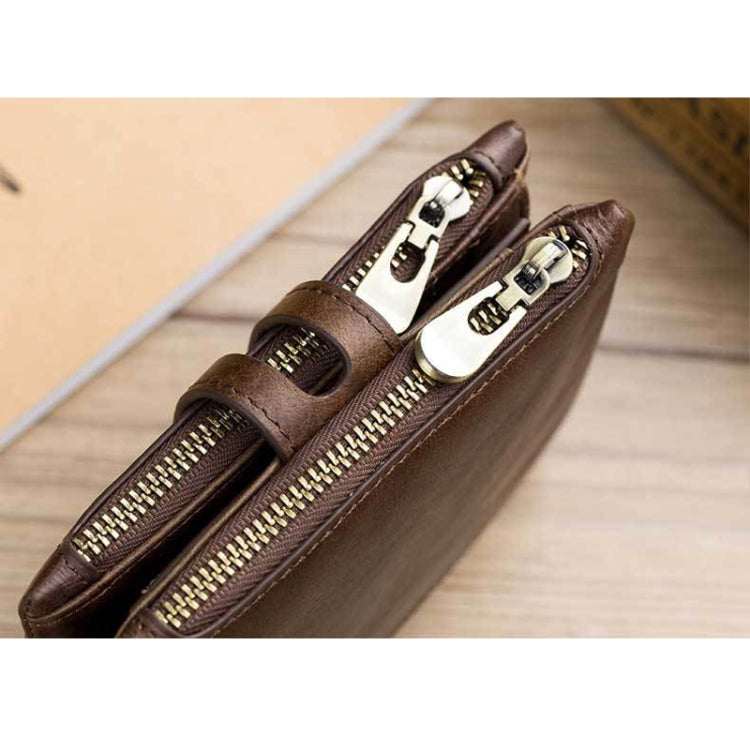 BUFF CAPTAIN 021 Leather Men Vertical Wallet Short Multi-Function Wallet