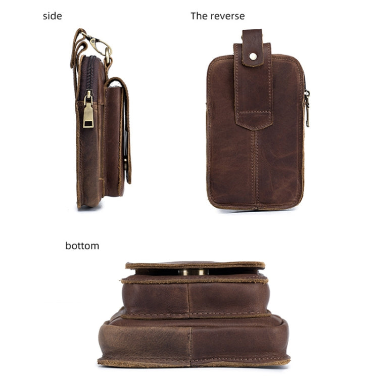 BULL CAPTAIN 028 Multi-Function Cattle Leather Waist Bag Magnetic Buckle Mobile Phone Belt Bag