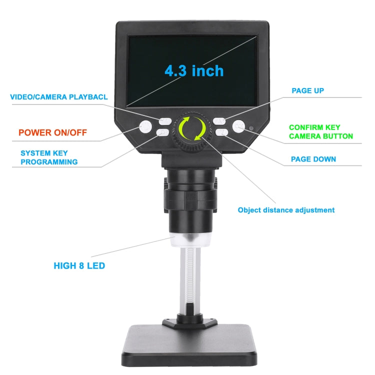 G1000 Digital Microscope HD Mobile Phone Repair Electron Microscope, Aluminum Plastic Bracket, Aluminum Alloy Bracket