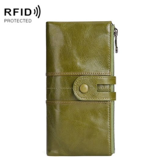 Retro Ladies RFID Wallet Leather Long Mobile Phone Bag