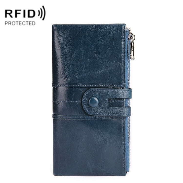 Retro Ladies RFID Wallet Leather Long Mobile Phone Bag