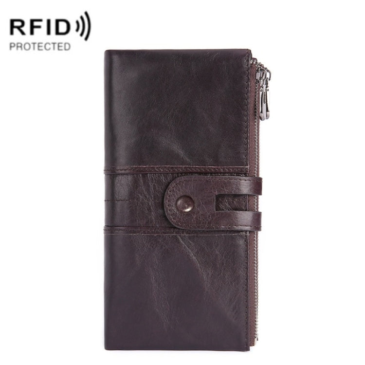 Retro Ladies RFID Wallet Leather Long Mobile Phone Bag