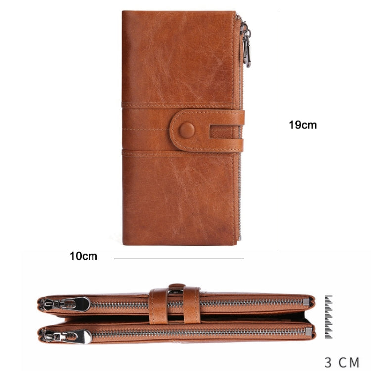 Retro Ladies RFID Wallet Leather Long Mobile Phone Bag