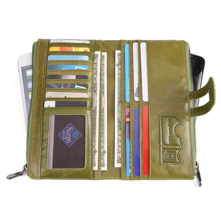 Retro Ladies RFID Wallet Leather Long Mobile Phone Bag