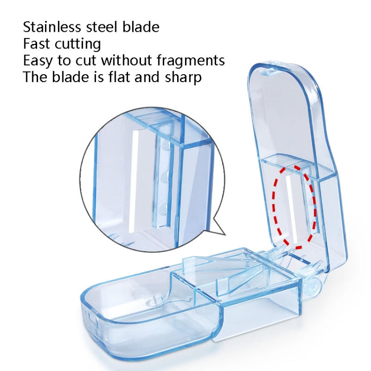 2pcs R8335 Transparent Medicine Cutter Food Grade Plastic Split Cartridge Pill Separator