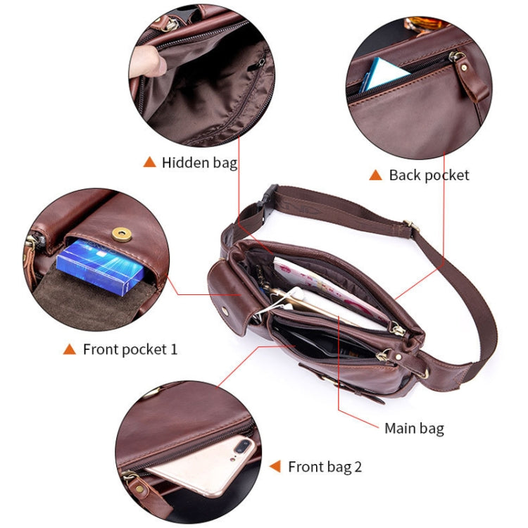 BULL CAPTAIN 020 Men Small Mobile Phone Waist Bag Crossbody Multi-Function Chest Bag
