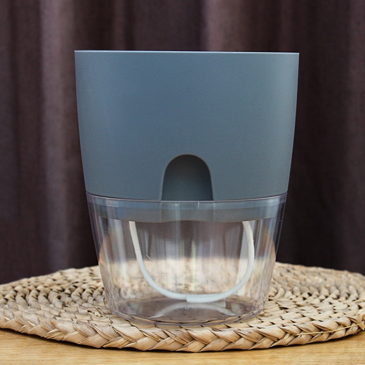 Transparent Plastic Double-Layer Water Storage Automatic Water-Absorbing Flowerpot