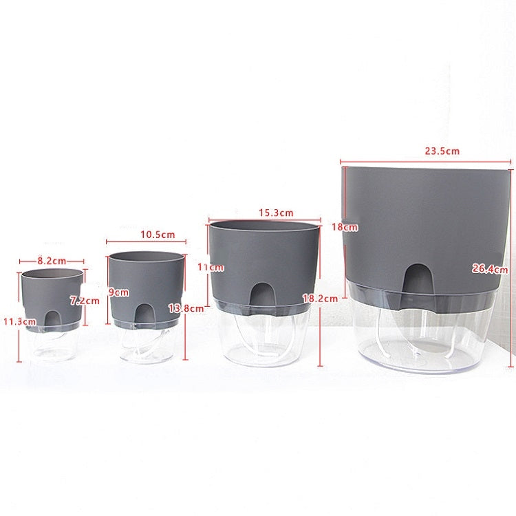 Transparent Plastic Double-Layer Water Storage Automatic Water-Absorbing Flowerpot