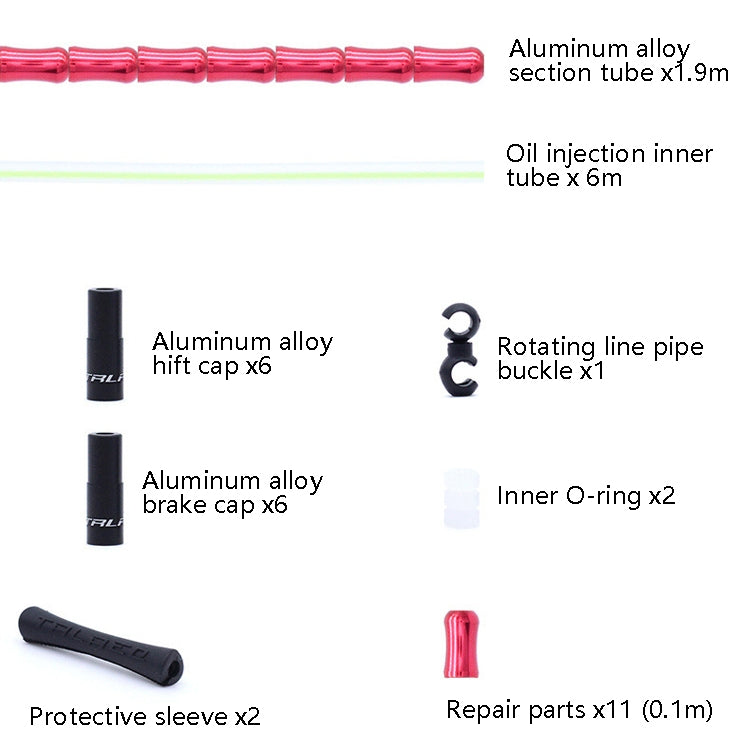 TRLREQ Mountain Road Bicycle Aluminum Alloy Brake Outer Tube Oil-Filled Fish Bone Line Tube