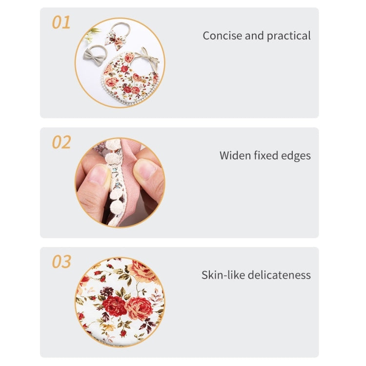 Baby Linen Cotton Printed Double-sided Saliva Towel Headband Set