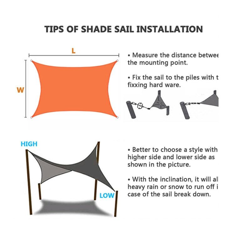 Outdoor Garden Sunshade Sail Waterproof Anti-UV Canopy, Size: 4m x 6m, 4m x 6m