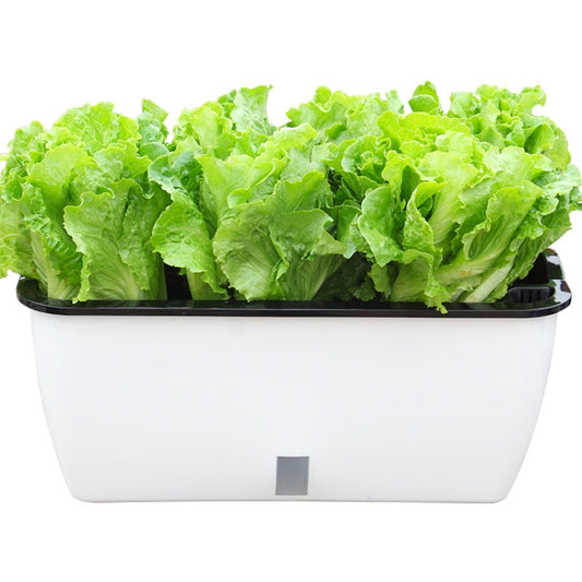 Family Balcony Rectangular Plastic Self-Absorbent Vegetable Growing Pot Flower Pot, Style: